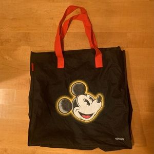 Mickey Mouse Tote Bag/Extra Large Capacity/20”x8”x20”/Black w/Red Handles/EUC